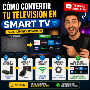Cómo Configurar tu nueva SMART TV Televisión tradicional Cómo Convertir una TV en SMART TV mediante un dispositivo HDMI u otros