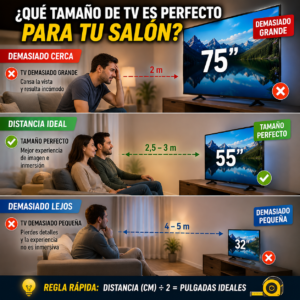 ¿Cómo sacar el MÁXIMO partido a una Smart TV? Comparativa de varios Tamaño TV 55 Pulgadas para elegir las pulgadas ideales según la distancia del sofá