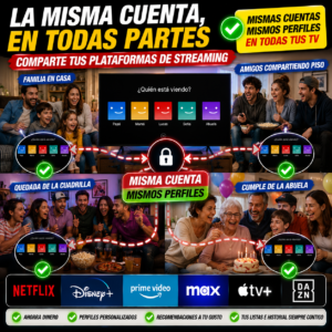 Compartir Cuentas de Streaming en una Smart TV mediante perfiles diferentes para Familia y amigos