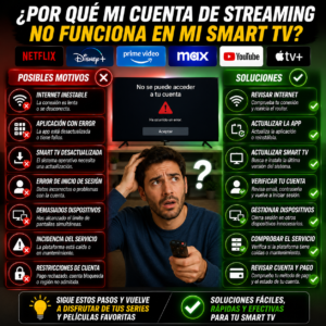 GAMA BAJA: ¿Cuáles son las mejores SMART TV más baratas? Usuario preocupado porque su cuenta de smart de streamings o TV NO Reconoce MI Cuenta, no funciona mientras aparecen las posibles soluciones