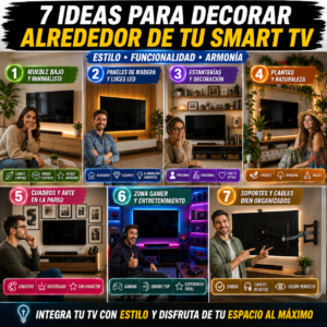 ¿Quieres un REPRODUCTOR para la televisión? Ideas para la Decoración Alrededor de la TV Smart con muebles, plantas, cuadros e iluminación LED
