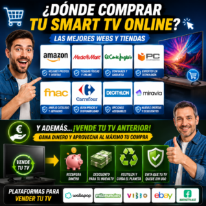 televisores de SHARP Persona comparando opciones para saber en Donde Comprar TV Online y vender una Smart en tiendas, Internet y segunda mano