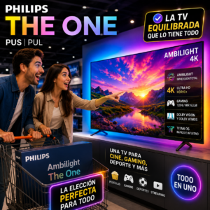Cables y conectores para Teles Televisores Philips The One con Ambilight gaming y experiencia Smart TV equilibrada