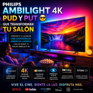 televisores de SHARP Televisores Philips Ambilight 4K con iluminación LED envolvente y HDR