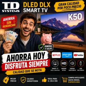 Televisor TD Systems K50DLX DLED Smart TV ideal para streaming y uso diario