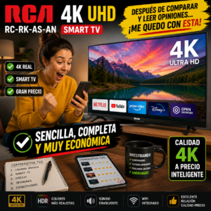 Opiniones del TV RCA modelo RC con 4K UHD Smart ideal para Netflix, YouTube y contenido en alta definición