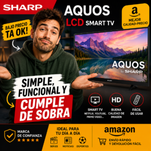 Sharp LCD Aquos Smart TV con pantalla de alta definición y funciones inteligentes