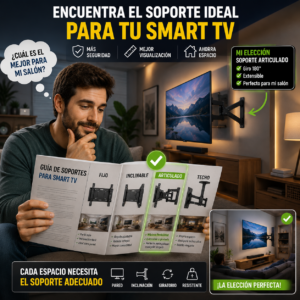 Televisores de marca INFINITON Distintos tipos de soportes para smart tv instalados en pared